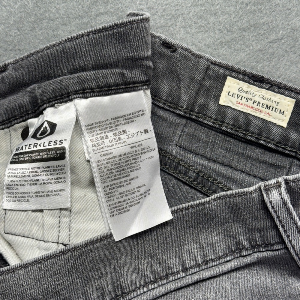 Levi's Premium 511 Slim Fit Grey Jeans Mens 36x30 Stretch Denim 04511-2091 - Picture 8 of 10